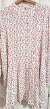 PLEATED LONG BLOUSE - FLORAL CRINKLE IRONLESS