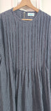 PLEATED LONG BLOUSE - MINI CHECKERED BLACK