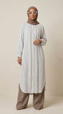 NAURA STRIPES LONG TUNIC - White