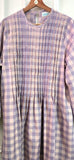 PLEATED LONG BLOUSE - CHECKERED C