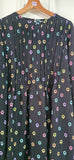 PLEATED LONG BLOUSE - DAISY BLACK
