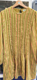 PLEATED LONG BLOUSE - MATCHA STRAWBERRY STRIPES