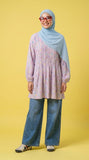 PLEATED LONG BLOUSE - DAISY SOFT PINK