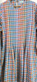 PLEATED LONG BLOUSE - CHECKERED G
