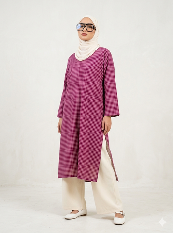 LESTARI CHECKERED - MAROON