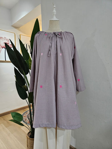 GINGHAM RAGLAN TUNIC